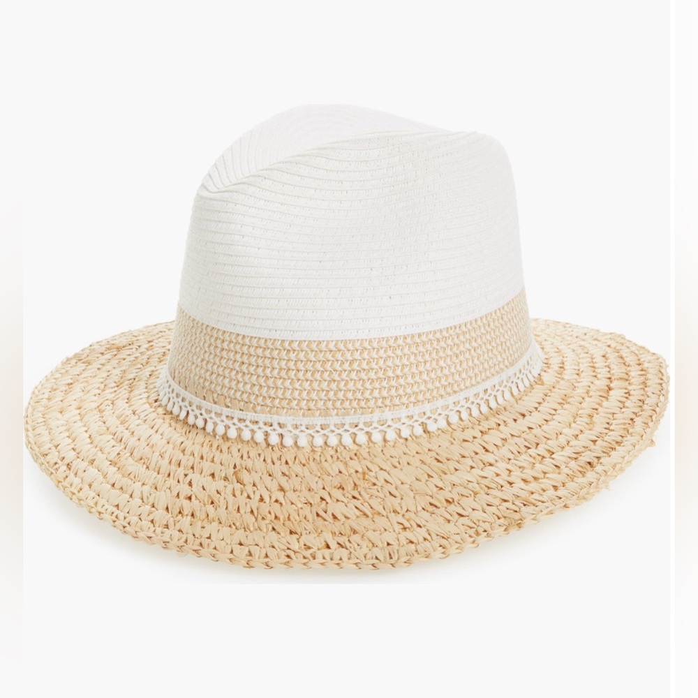 CaslonCrochet Trim Straw Panama
Hat